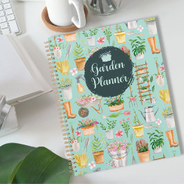 Agenda Jardín Herramientas de Jardinería Floral Acuarela