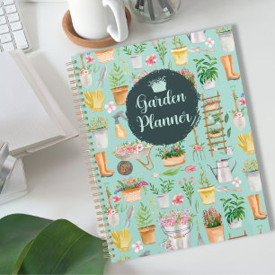 Agenda Jardín Herramientas de Jardinería Floral Acuarela