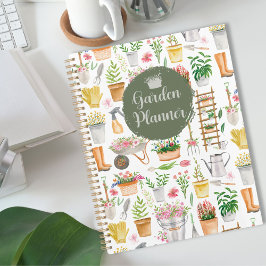 Agenda Jardín Herramientas de Jardinería Floral Acuarela