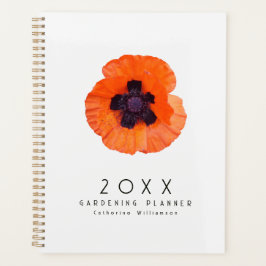 Agenda Jardinería Personalizada Amapola Naranja Roja