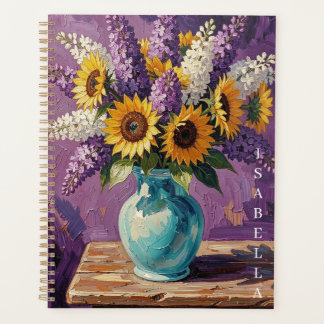 Agenda Jarrón con lirios y flores de iris personalizadas