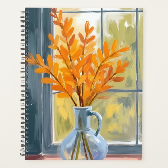 Agenda Jarrón de flores de otoño acuarela (Anverso)