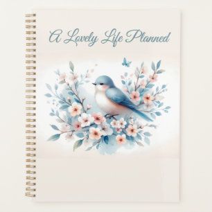 Agenda Jazmín azul flor de acuarela serenidad