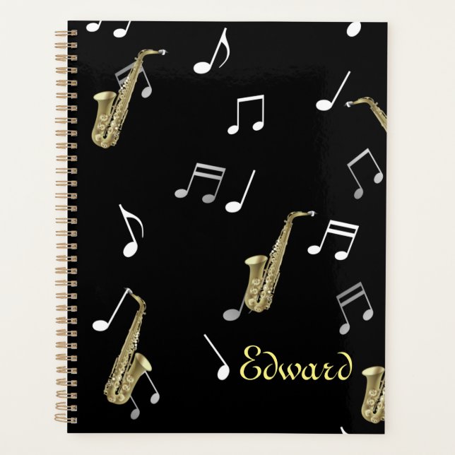 Agenda Jazzy Saxophone & Musical Notes (Anverso)