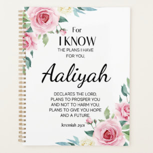 Agenda Jeremiah 29:11 Rosa Rosa Personalizada