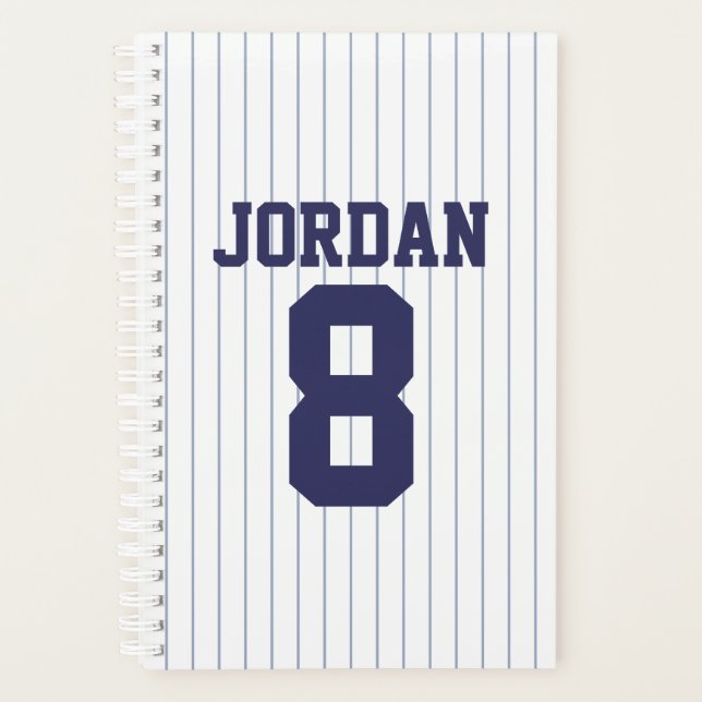 Agenda Jersey de béisbol con nombre y número personalizad (Anverso)