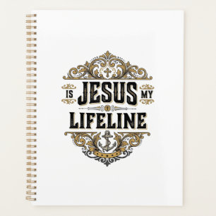 Agenda Jesús Es Mi Línea De Vida Camiseta Cristiana Vinta