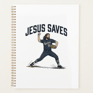 Agenda Jesús salva al lanzador de béisbol grabado vintage