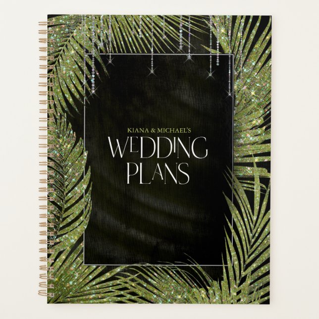 Agenda Jewel Palm Leaf Boda Green ID830 (Anverso)