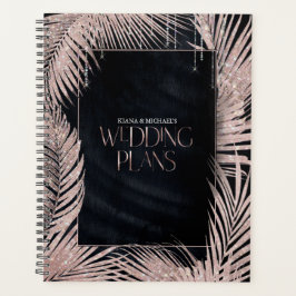 Agenda Jewel Palm Leaf Boda Rosa Oro/Navy ID830