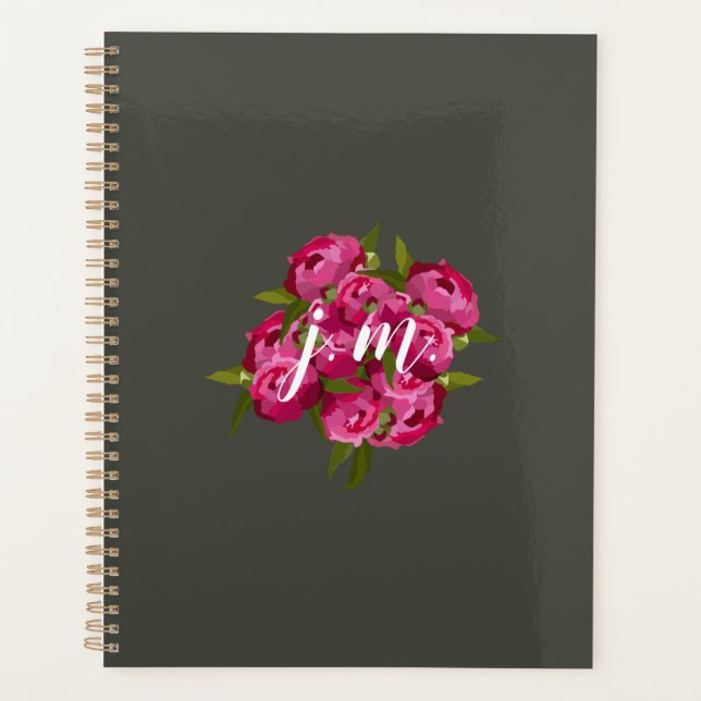 Agenda Jewl Tone Peony Personalized Planner (Anverso)