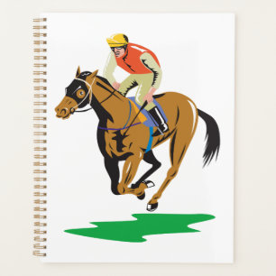 Agenda Jinete de carreras de caballos galopando