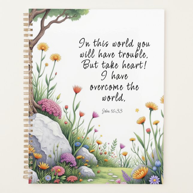 Agenda John 16:33 Bible Verse Poster de imagen (Anverso)