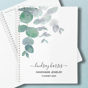 Agenda Joyera personalizada de color de agua Eucalyptus 2