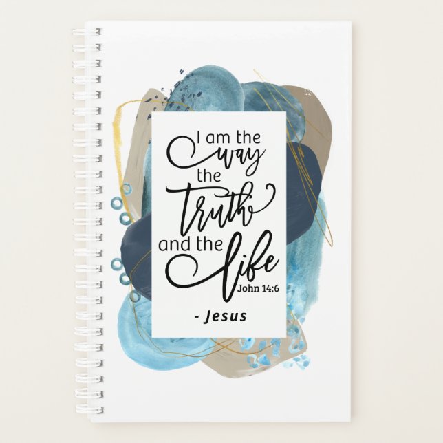 Agenda Juan 14:6 Soy la verdadera vida biblia cristiana (Anverso)