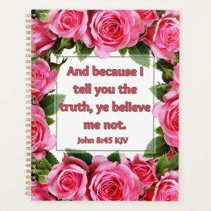 Agenda Juan 8:45 Biblia Verse Calendar Planner