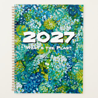 Agenda Jubilant-Azul y Verde Floral Personalizable 2027