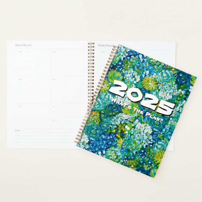 Agenda Jubilant-Blue & Green Floral Personalizable 2025 (Demostración)