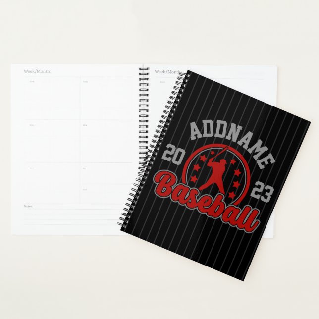Agenda Juego de jugador de equipo de béisbol con nombre p (Demostración)