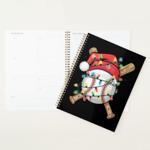 Agenda Jugador de béisbol de Navidad Santa Deportes