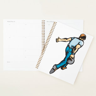 Agenda Jugador de boliche retro lanzando bolas