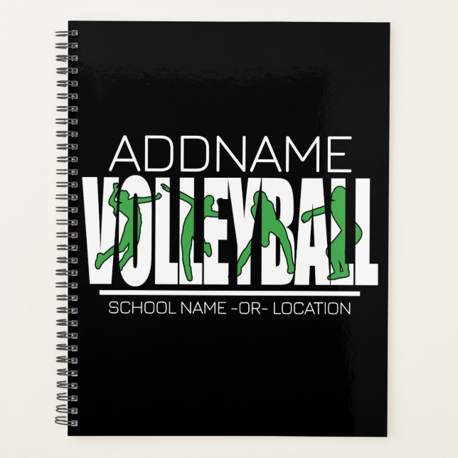 Agenda Jugador de equipo de voleibol AÑADIR NOMBRE Escuel (Anverso)