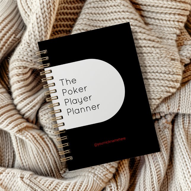 Agenda Jugador de Póquer Blanco y Negro (Black and White Poker Player Planner)