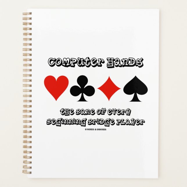 Agenda Jugador de puente de inicio con manos en la comput (Anverso)