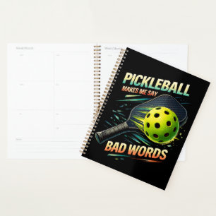 Agenda Jugador Divertido de Pickleball que Dice Palabras