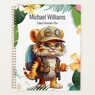 Agenda Jugoso cubo de tigre con mochila y café