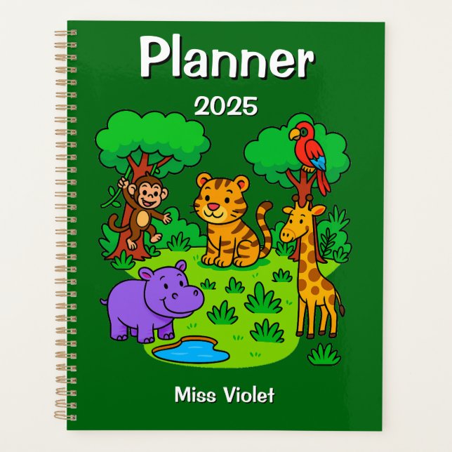 Agenda Jungle Theme Planner Notebook- Preschool Teacher (Anverso)