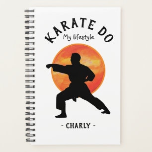 Agenda Karate Black Silhouette Rising Sun Semanal Mensual