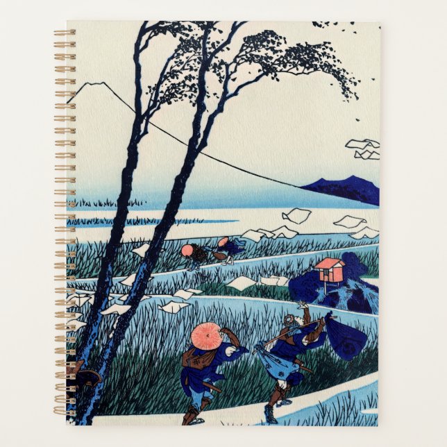 Agenda Katsushika Hokusai - Ejiri en la provincia de Suru (Anverso)