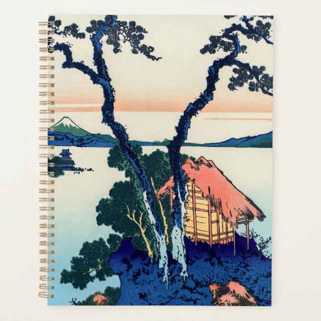 Agenda Katsushika Hokusai - Lago Suwa en la provincia de  (Anverso)