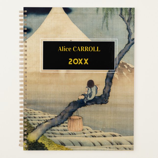 Agenda Katsushika Hokusai - Muchacho viendo el Monte Fuji (Anverso)