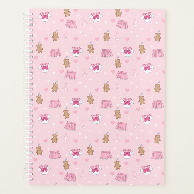 Agenda "Kawaii Campus" Preppy Schoolgirl Plain Planner (Anverso)