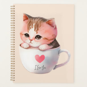 Agenda Kawaii Cute Strite Pink Chibi Cat