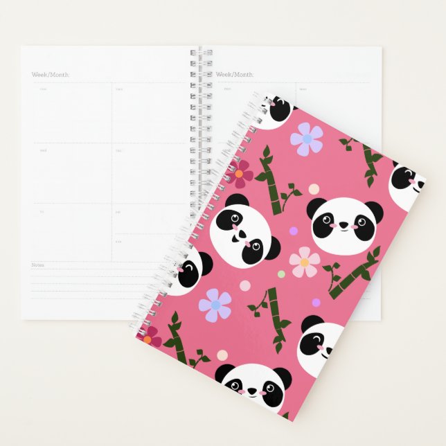 Agenda Kawaii Panda sobre rosa (Demostración)