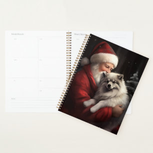 Agenda Keeshond Con Santa Claus Navideño