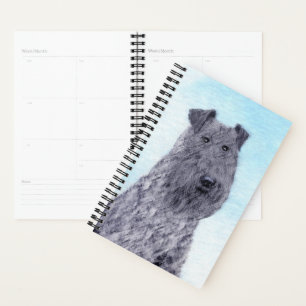 Agenda Kerry Blue Terrier Pintura Cute Original Perro Art