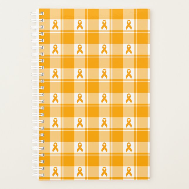 Agenda Kidney Cancer Awareness Plaid Planner, Orange (Anverso)