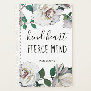 Agenda Kind Heart Fierce Mind Watercolor Floral Planner