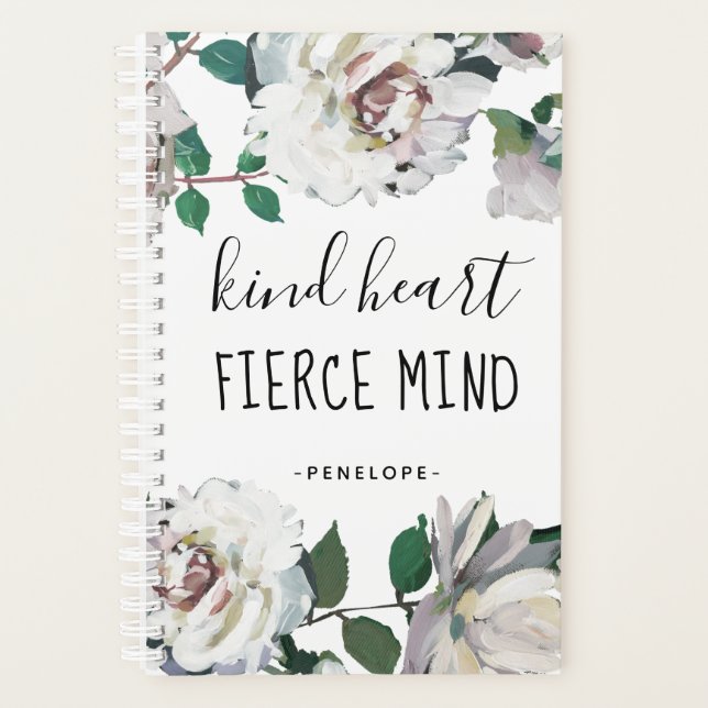 Agenda Kind Heart Fierce Mind Watercolor Floral Planner (Anverso)