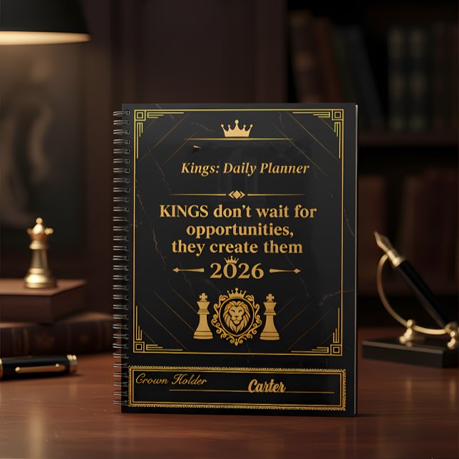 Agenda Kings Planner 2026 - Customizable Name | Luxury Bl (Subido por el creador)
