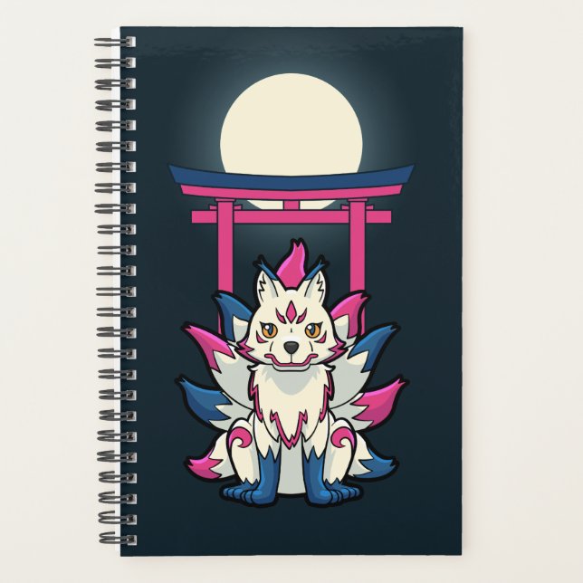 Agenda Kitsune de nueve clavijas- Fox Yokai japonesa (Anverso)