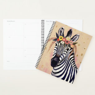 Agenda Klimt Zebra Adornadas En Flores