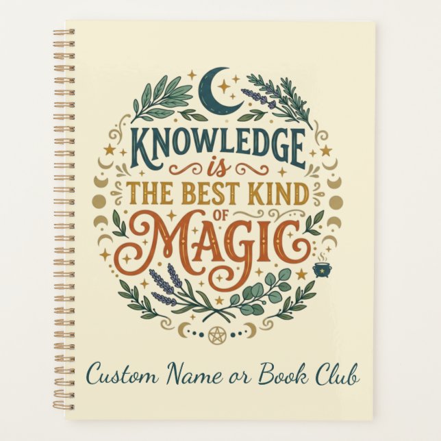 Agenda Knowledge is Magic Witchy Academic Book Botanical (Anverso)