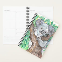 Agenda Koala en pintura de árboles de eucalipto