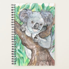 Agenda Koala en pintura de árboles de eucalipto