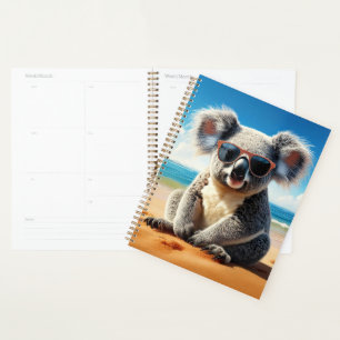 Agenda Koala en una playa de arena
